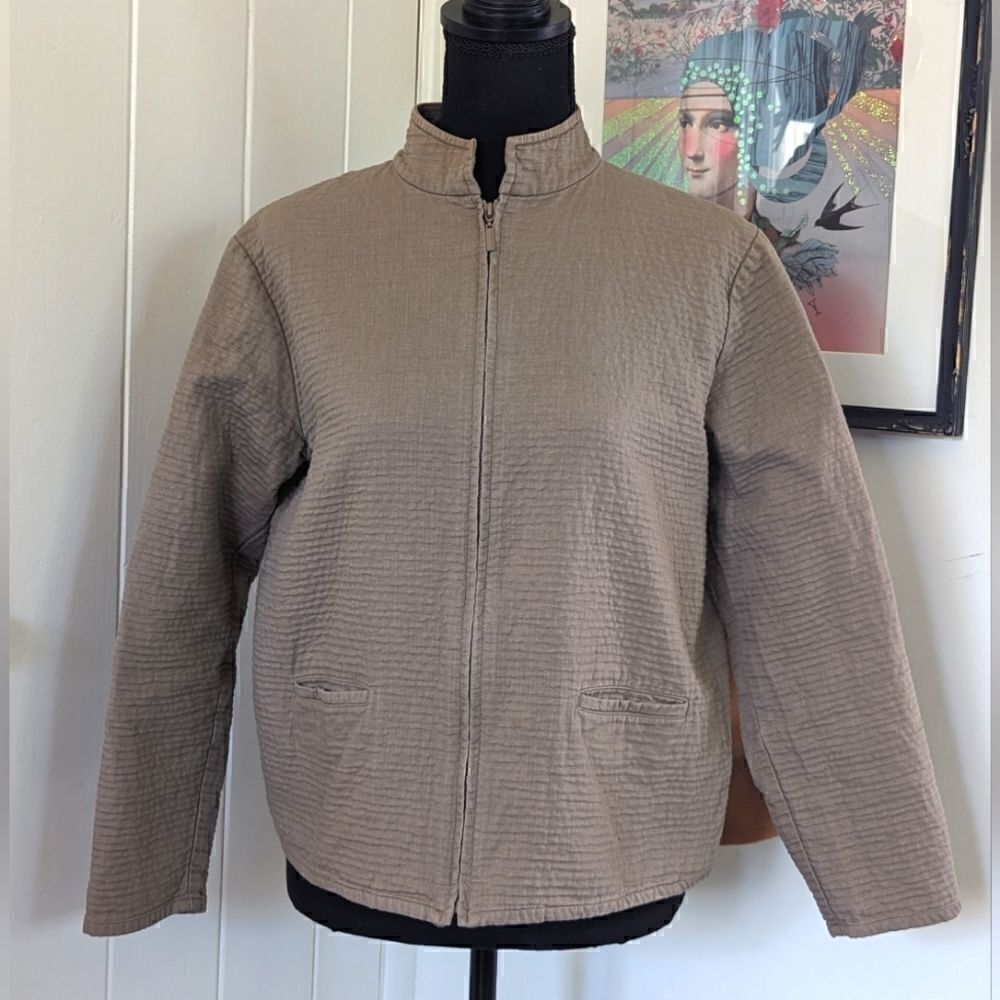 Eileen Fisher Jacket PS Quiet Luxury Minimalist Neutral Coastal Grandma Layer